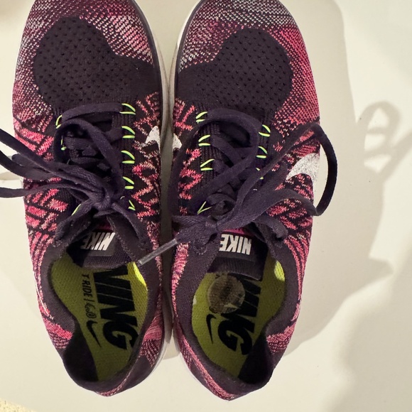 Nike Free 4.0 Flyknit Women's Size 8 Running Shoes Grand Purple Pink - Picture 7 of 9